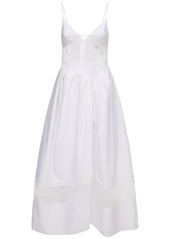 Rosie Assoulin Cotton Poplin & Gauze Midi Dress