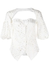 Rosie Assoulin floral-print sweetheart neck blouse