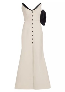 Rosie Assoulin Mother Of Buttons Strapless Gown
