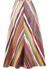 Rosie Assoulin rainbow stripe A-line skirt