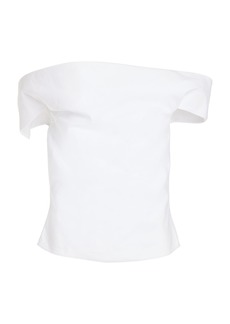 Rosie Assoulin - Can't Bare It Off-The-Shoulder Cotton Top - White - US 0 - Moda Operandi