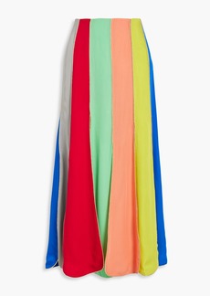 Rosie Assoulin - Carwash metallic-trimmed striped silk-crepe maxi skirt - Multicolor - US 0