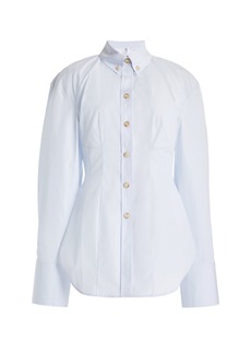 Rosie Assoulin - Cinched Cotton Shirt - Blue - US 4 - Moda Operandi