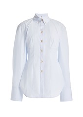 Rosie Assoulin - Cinched Cotton Shirt - Blue - US 8 - Moda Operandi