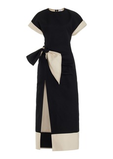 Rosie Assoulin - Colorblocked Cotton-Blend Midi Dress - Black/white - US 10 - Moda Operandi