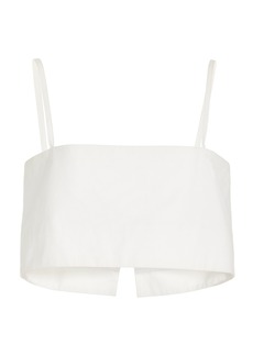Rosie Assoulin - Easy Cropped Cotton Bandeau Top - White - US 2 - Moda Operandi