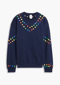 Rosie Assoulin - Embellished cotton-blend fleece sweatshirt - Blue - L