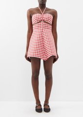 Rosie Assoulin - Gingham Cotton Mini Dress - Womens - Red White