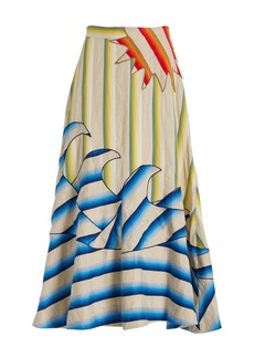 Rosie Assoulin - Ocean Embroidered Linen-Cotton Maxi Skirt - Multi - US 6 - Moda Operandi