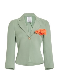 Rosie Assoulin - Oh Baby Embellished Silk Blazer - Green - US 12 - Moda Operandi