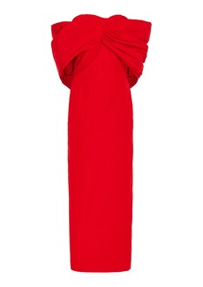 Rosie Assoulin - Old Hollywood Off-The-Shoulder Midi Dress - Red - US 2 - Moda Operandi