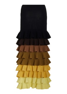 Rosie Assoulin - Ombré Ruffle Maxi Skirt - Black - M - Moda Operandi
