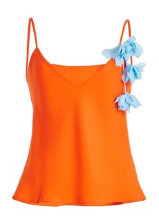 Rosie Assoulin - Orange You Glad Floral-Garland Silk Top - Orange - US 2 - Moda Operandi