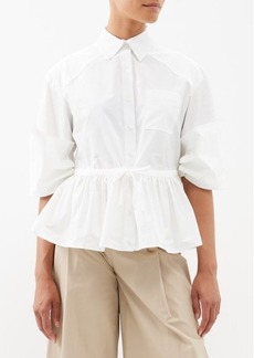 Rosie Assoulin - Peplum-hem Taffeta Shirt - Womens - White