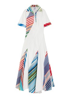 Rosie Assoulin - Plot Twist Striped Cotton Polo Shirt Dress - White - US 10 - Moda Operandi