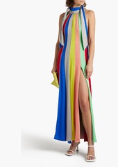 Rosie Assoulin - Striped silk-crepe halterneck maxi dress - Multicolor - US 2