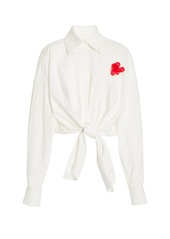 Rosie Assoulin - Ties Up Embellished Cotton Shirt - White - M - Moda Operandi