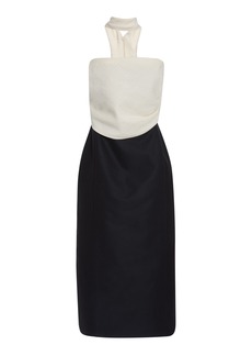 Rosie Assoulin - Vampire Cotton-Blend Midi Dress - Black/white - US 4 - Moda Operandi