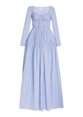 Rosie Assoulin - Women's Cheshire Ruched Cotton Maxi Dress And Shrug  - Print - US 0 - Moda Operandi