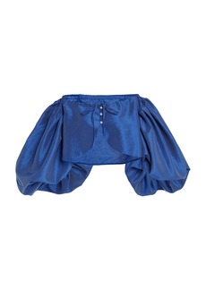 Rosie Assoulin - Women's Floaties Cotton-Silk Organza Cropped Top - Blue - Moda Operandi