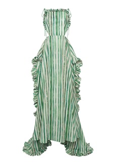 Rosie Assoulin - Women's Flower Crown Striped Poplin Gown - Stripe - Moda Operandi