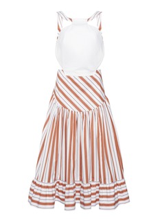 Rosie Assoulin - Women's Flower Pot Striped Cotton Midi Dress - Stripe - Moda Operandi