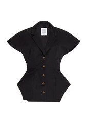 Rosie Assoulin - Women's Hippy Structured Cotton Top - Black - US 6 - Moda Operandi