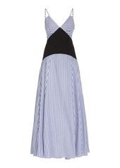 Rosie Assoulin - Women's Knit-Paneled Striped Cotton Maxi Dress - Stripe - Moda Operandi