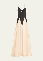 Rosie Assoulin Contrast Gown with Tie Front Detail