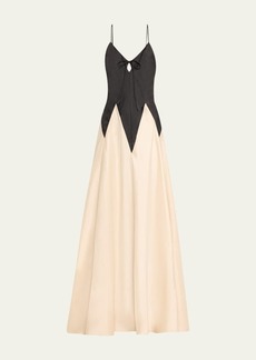 Rosie Assoulin Contrast Gown with Tie Front Detail