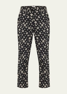 Rosie Assoulin Oboe Mixed-Print Cropped Pants
