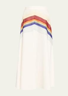 Rosie Assoulin Organza Quartered A-Line Midi Skirt