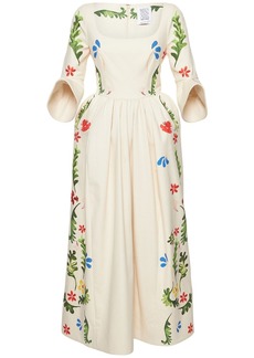 Rosie Assoulin Secret Garden Printed Midi Dress