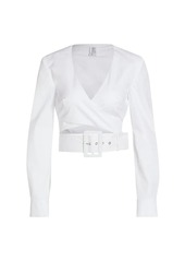 Rosie Assoulin Wrapped Belted Crop Top