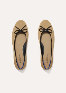 Rothy's Beige And Black Ballet Flat Bow