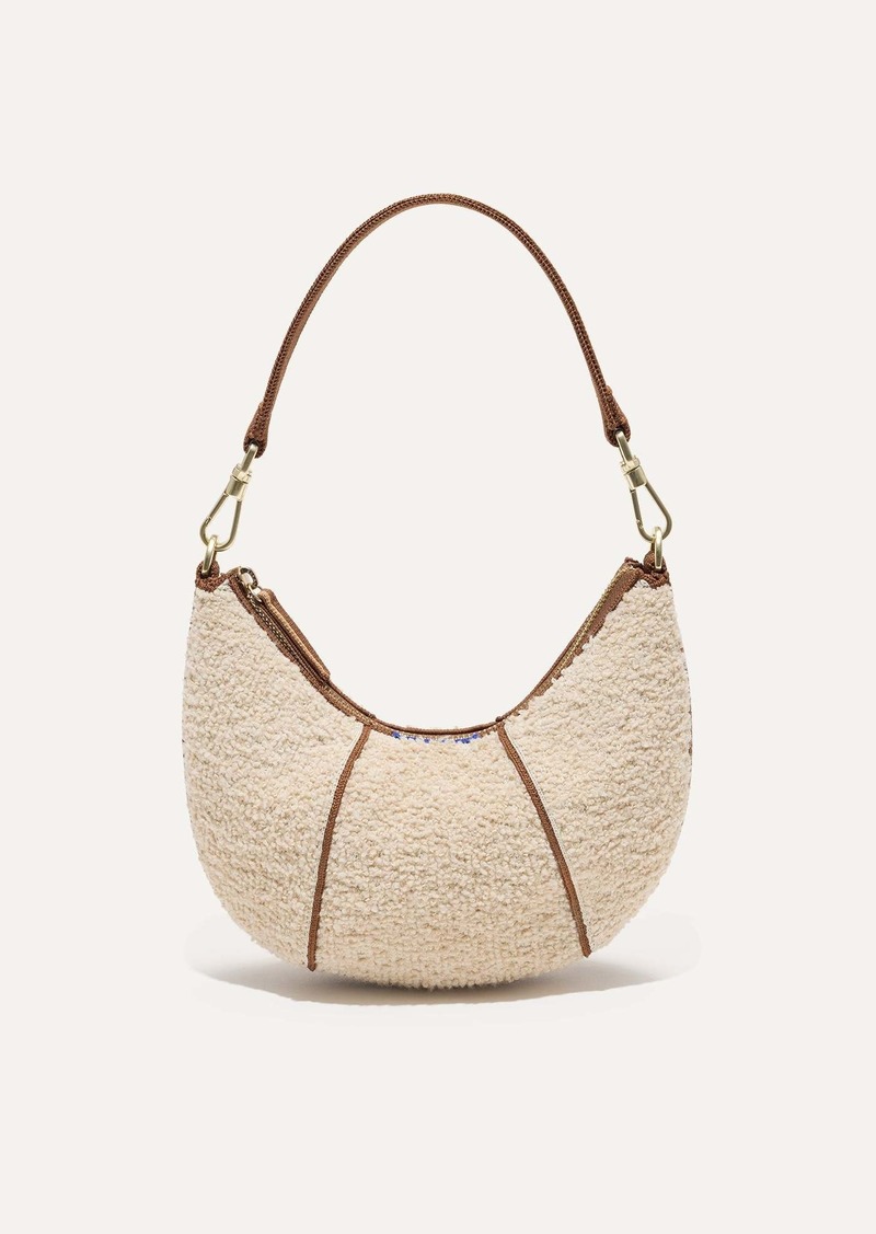 Rothy's Mini Crescent Shoulder Bag Honeybun Boucle