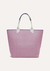 Rothy's The Reversible Lightweight Tote Navy And Pink Checkers