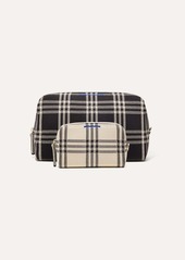 Rothy's The Universal Pouch Set Black And Cream Plaid