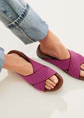 Rothy's Weekend Slide Sandals Sangria Stripe