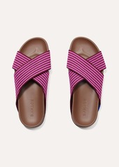 Rothy's Weekend Slide Sandals Sangria Stripe