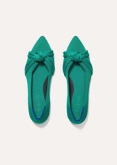 Rothy's Womens Knot Pointed Toe Flat Sea Green