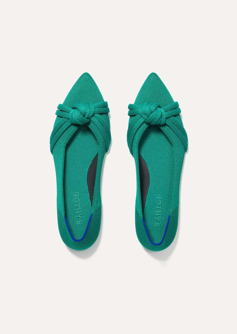 Rothy's Womens Knot Pointed Toe Flat Sea Green