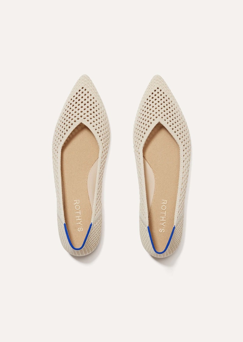 Rothy's Womens Pointed Toe Flat Off White Mesh