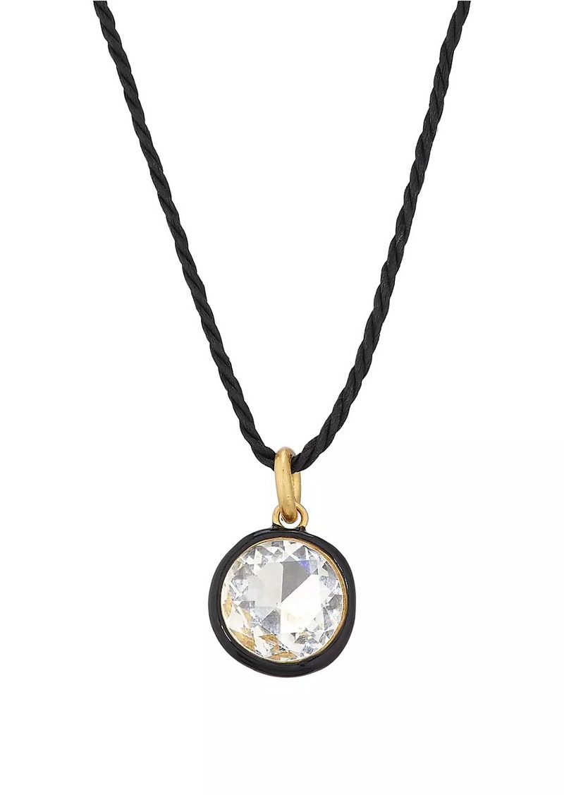 ROXANNE ASSOULIN Back In Black Goldtone, Glass Crystal & Cord Pendant Necklace