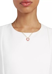 ROXANNE ASSOULIN Heart’s Desire Goldtone, Cubic Zirconia & Enamel Pendant Necklace