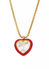 ROXANNE ASSOULIN Heart’s Desire Goldtone, Cubic Zirconia & Enamel Pendant Necklace