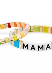 ROXANNE ASSOULIN Mama Rainbow 2-Piece Cubic Zirconia & Enamel Bead Bracelet Set