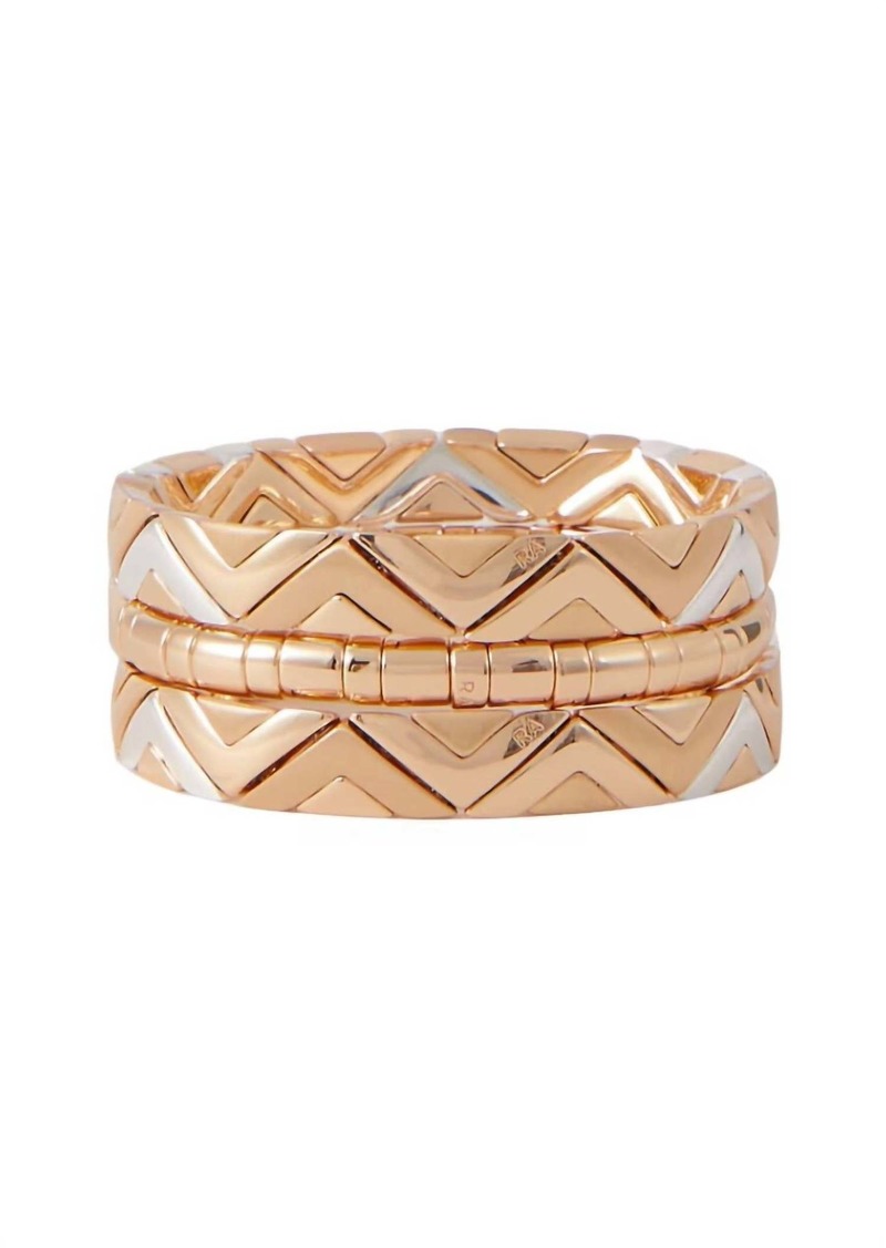 ROXANNE ASSOULIN Puzzled Set Bracelet In Gold/silver