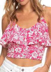 Roxy Electric Feels Popover Crop Tank in Beetroot Purple Island Cove at Nordstrom