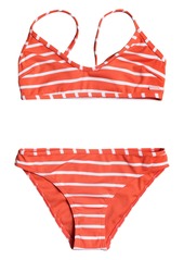 Roxy Kids' Stripe Two-Piece Swimsuit